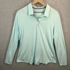 Adidas Golf Womens XL Long Sleeve Polo Shirt Light Blue B32181 Performance